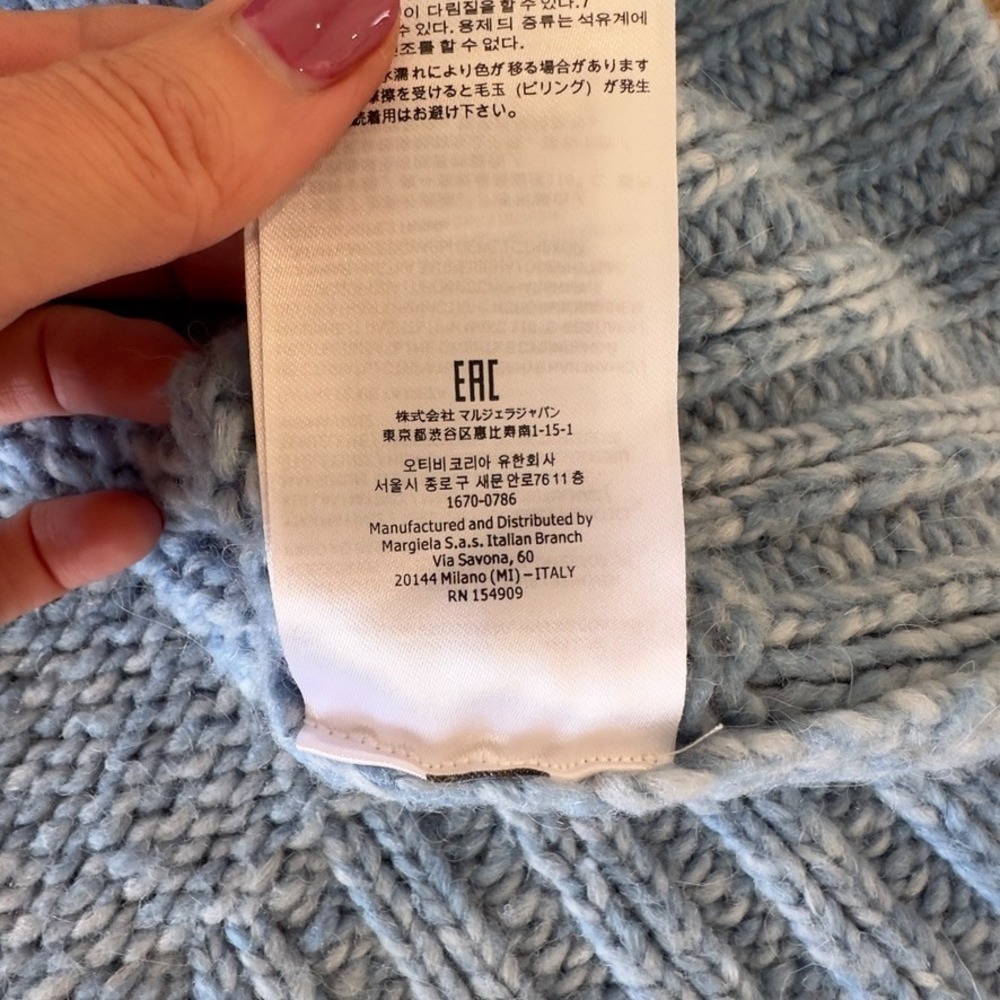 Maison Margiela chunky-knit oversized Boxy cardigan-Blue Melange-Designer Knit-S - Picture 13 of 16